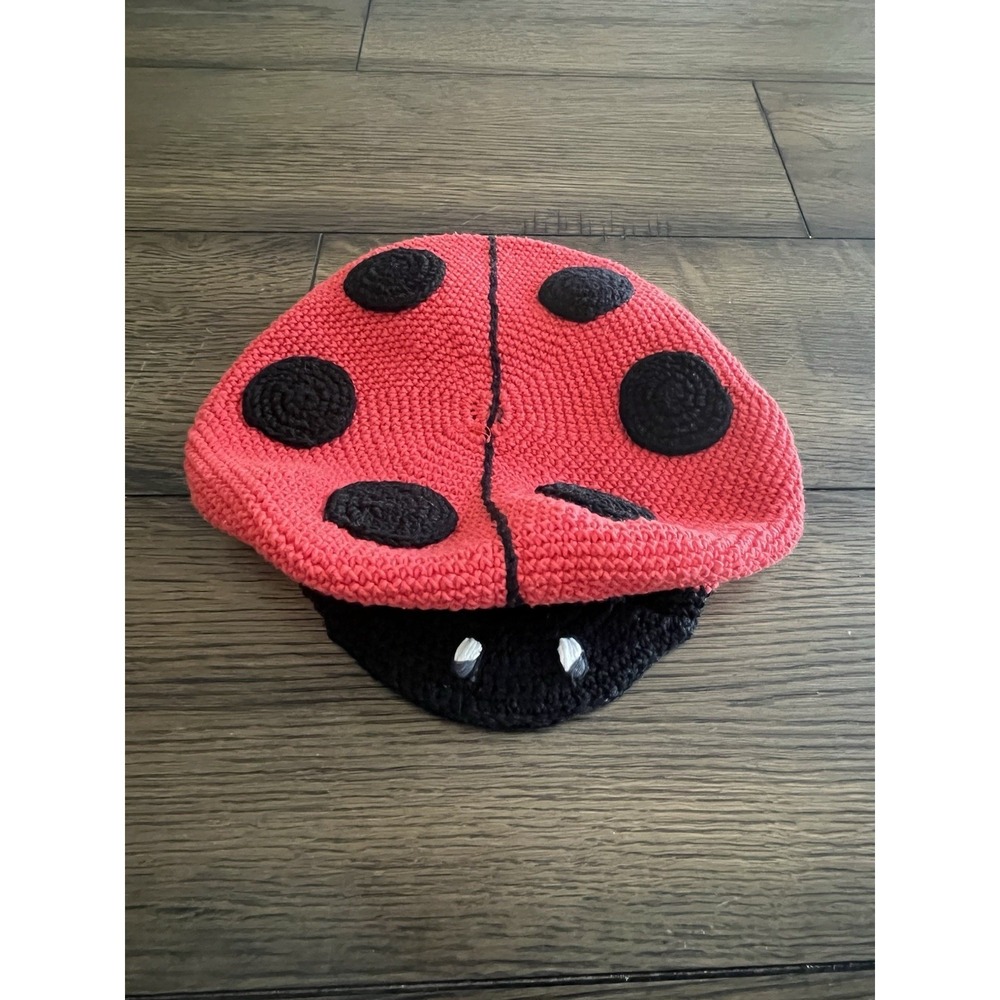 Silver Wave Ladybug Girls 1-3 Years Knit Beret Hat EUC
